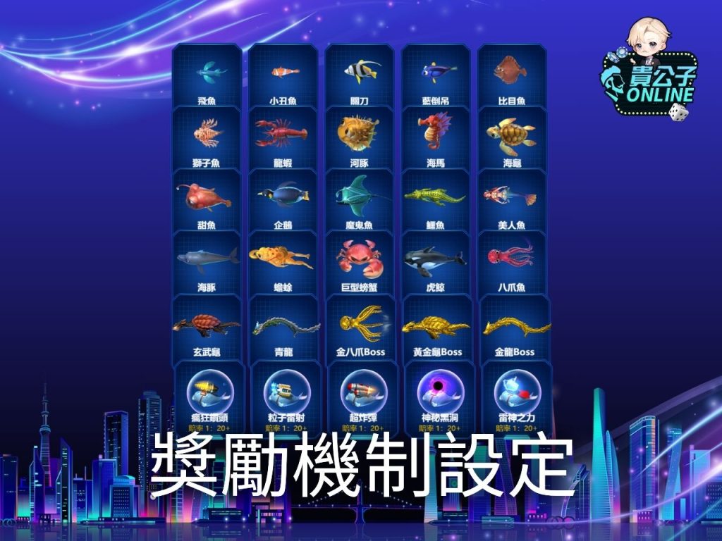捕魚機遊戲 貴公子Online 捕魚機攻略